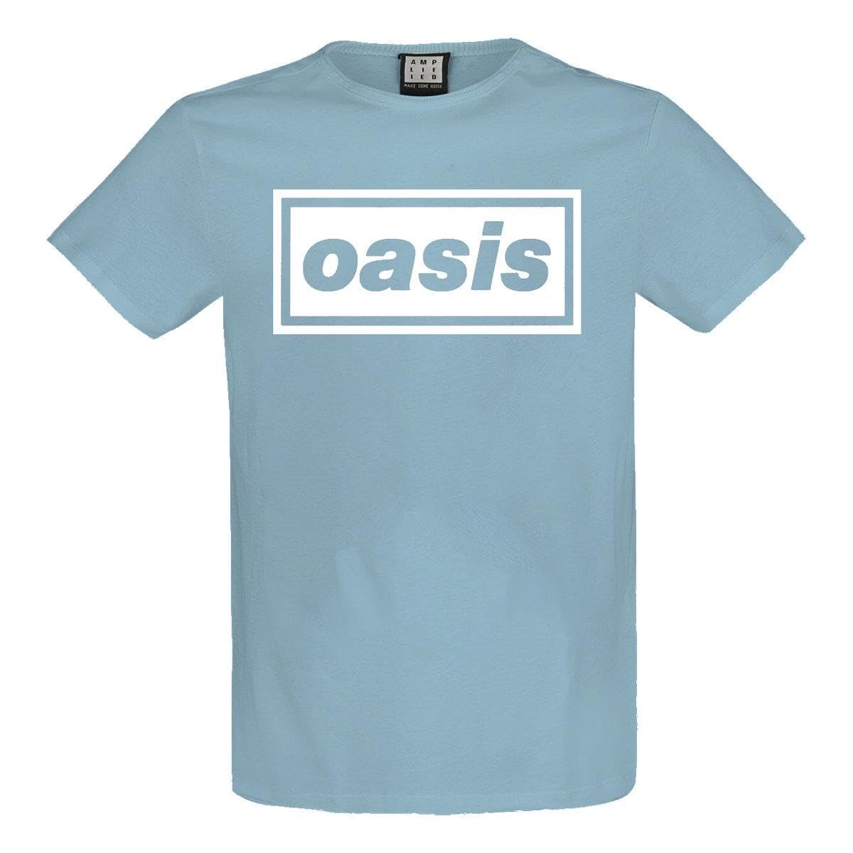 Amplified Oasis Logo Strange Blue T-Shirt S Light Blue