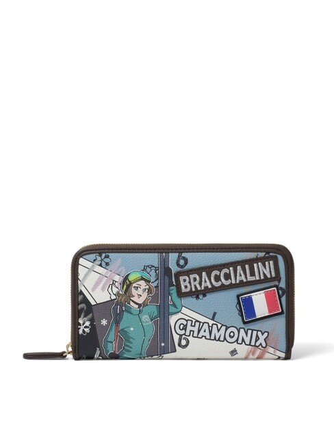 PORTAFOGLIO DONNA BRACCIALINI cartoline zip around multi ND