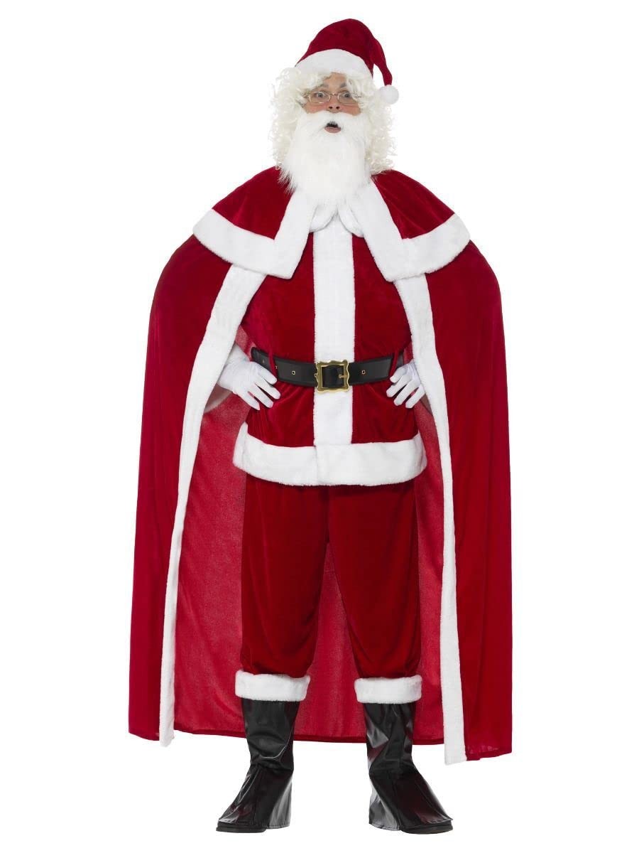 Smiffys Deluxe Santa Claus Costume with Trousers, Red (Size XL)