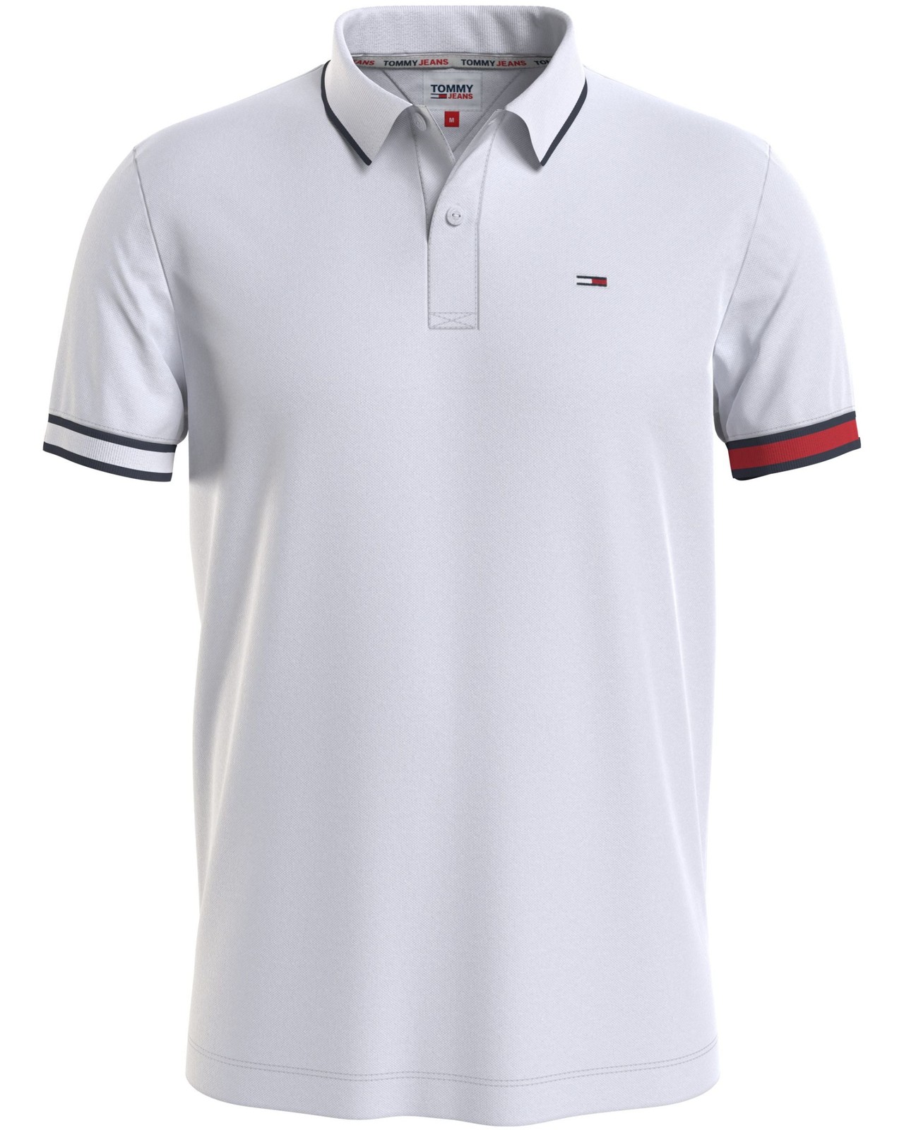 Polo Polo Tommy Jeans Polo Tjm Red Flag Cotone Bianco