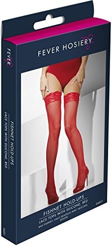 Smiffys Fishnet Hold-Ups, Red
