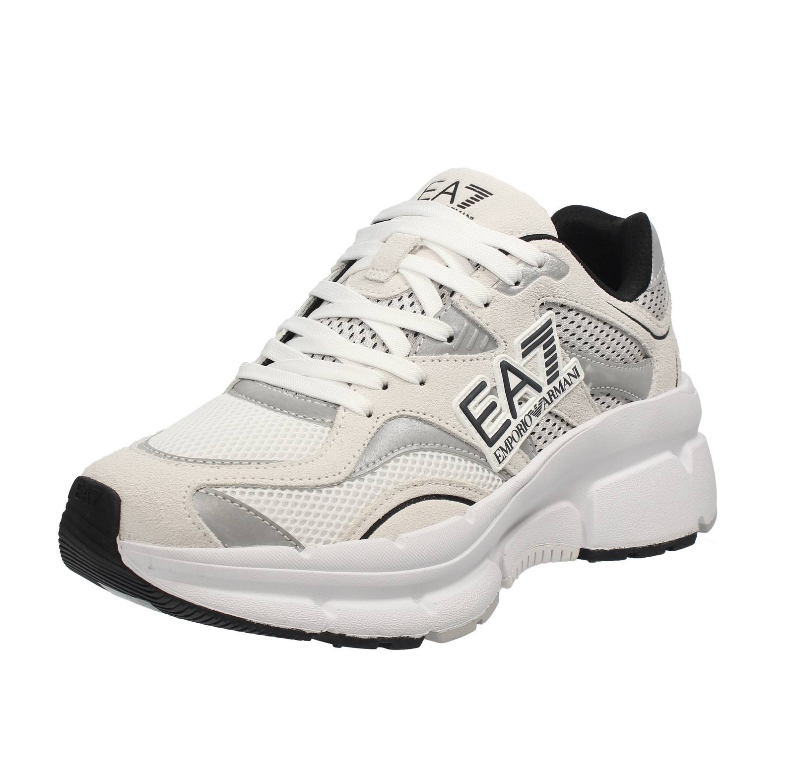 Ea7 Emporio Armani Crave - Sneakers In Suede E Mesh Bianco - Taglia 42 [8.5 US 2