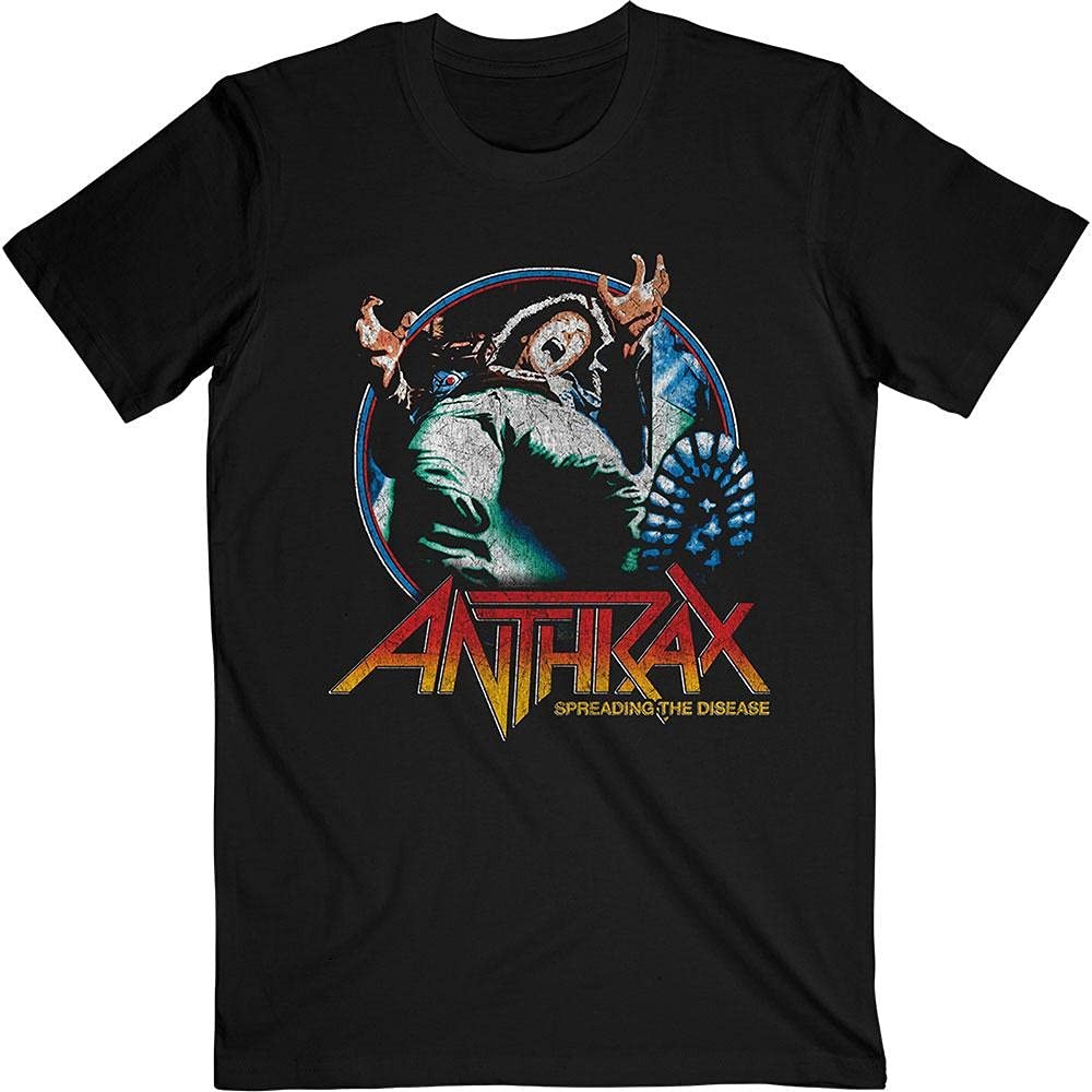 Anthrax T Shirt Spreading The Disease Vignette Logo Official Mens Black M Black
