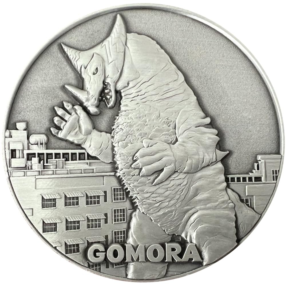 Ultraman Gomora - Large Collectible Display Coin, Includes Stand, 3D Dual-Sided,