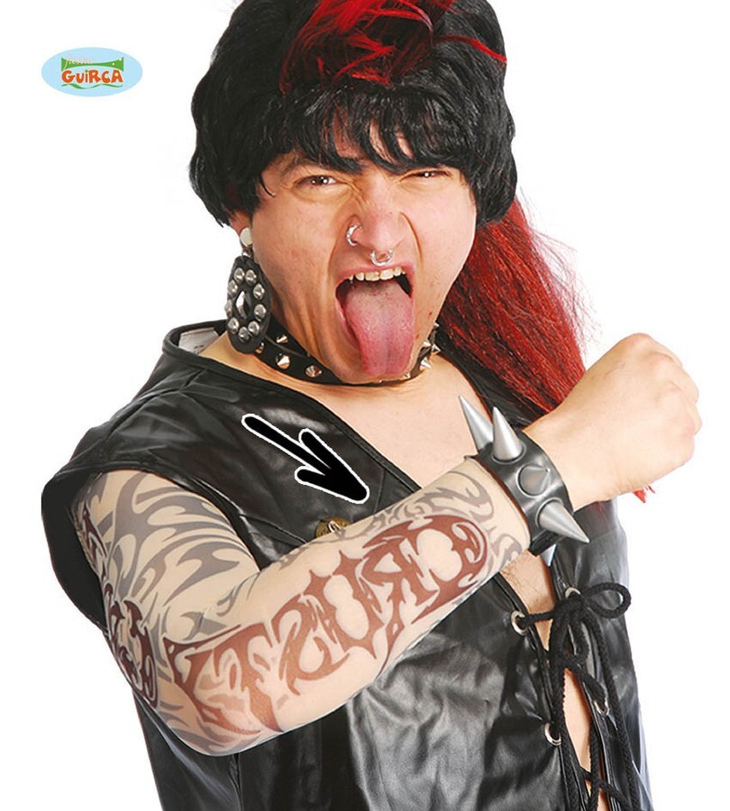 CARNEVALE HALLOWEEN MANICA BRACCIO TATUAGGI FINTI FAKE TATOO PUNK ROCK 16783