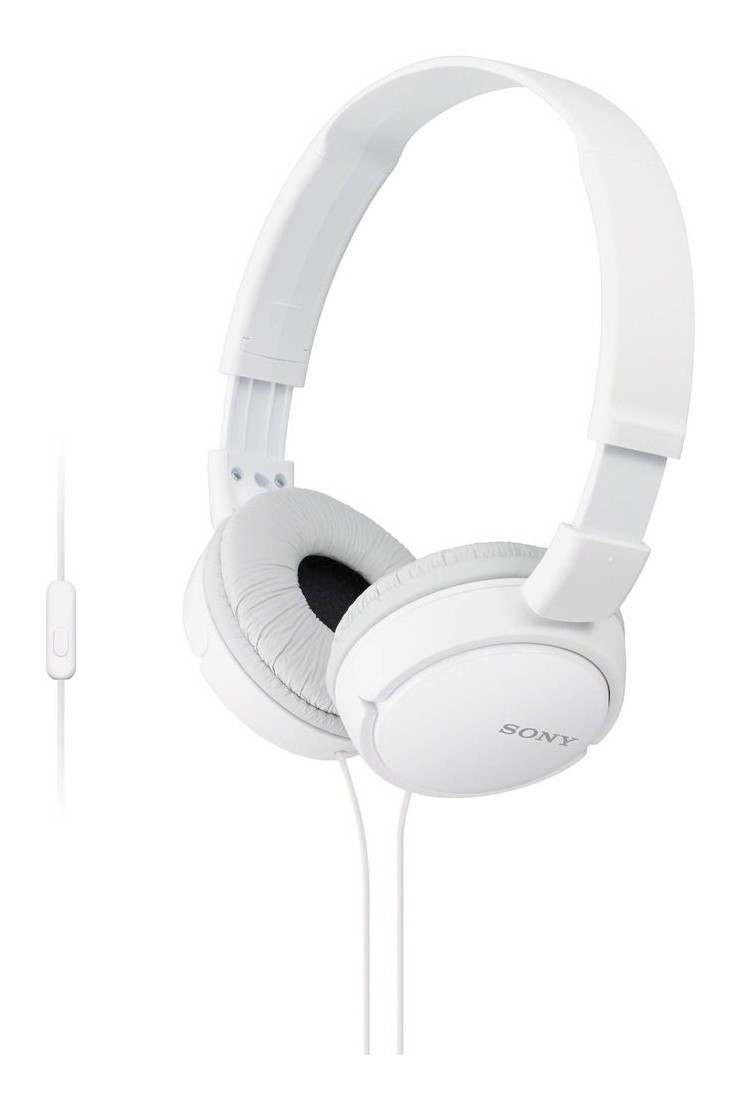 Sony MDR-ZX110AP Cuffie a Padiglione Cablate Bianche per Musica e Chiamate