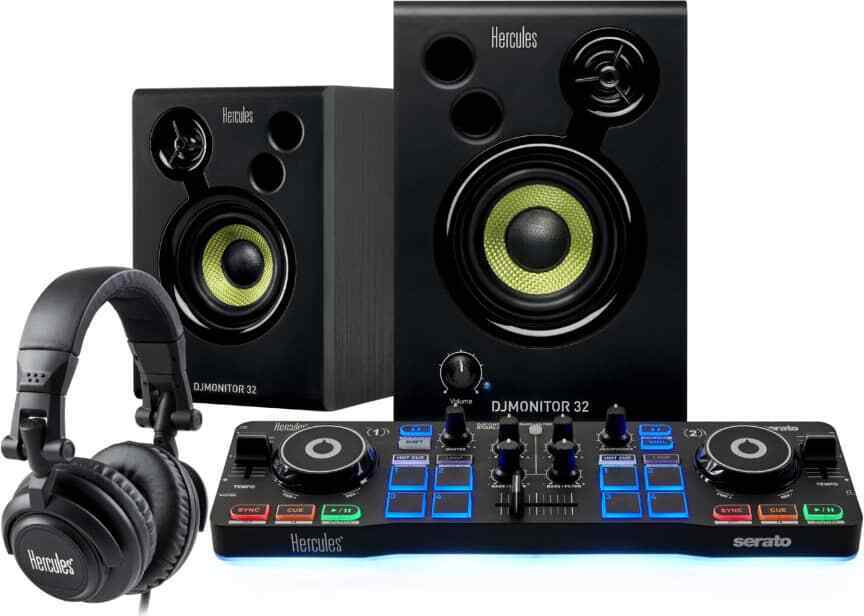 HERCULES Kit disc jockey DJ STARTERKIT controller+2monitor+cuffia 4780890