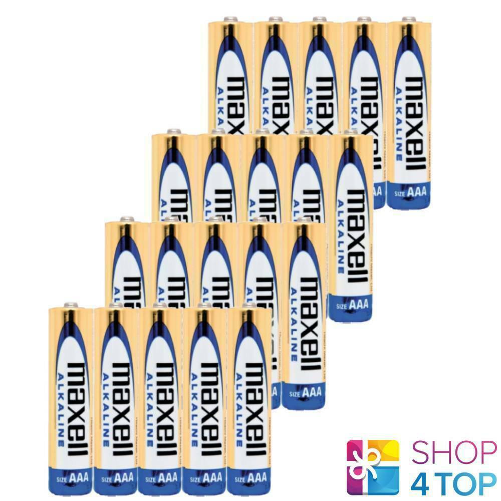 20 MAXELL ALKALINE AAA LR03 BATTERIES 1.5V MICRO MN2400 NUOVO