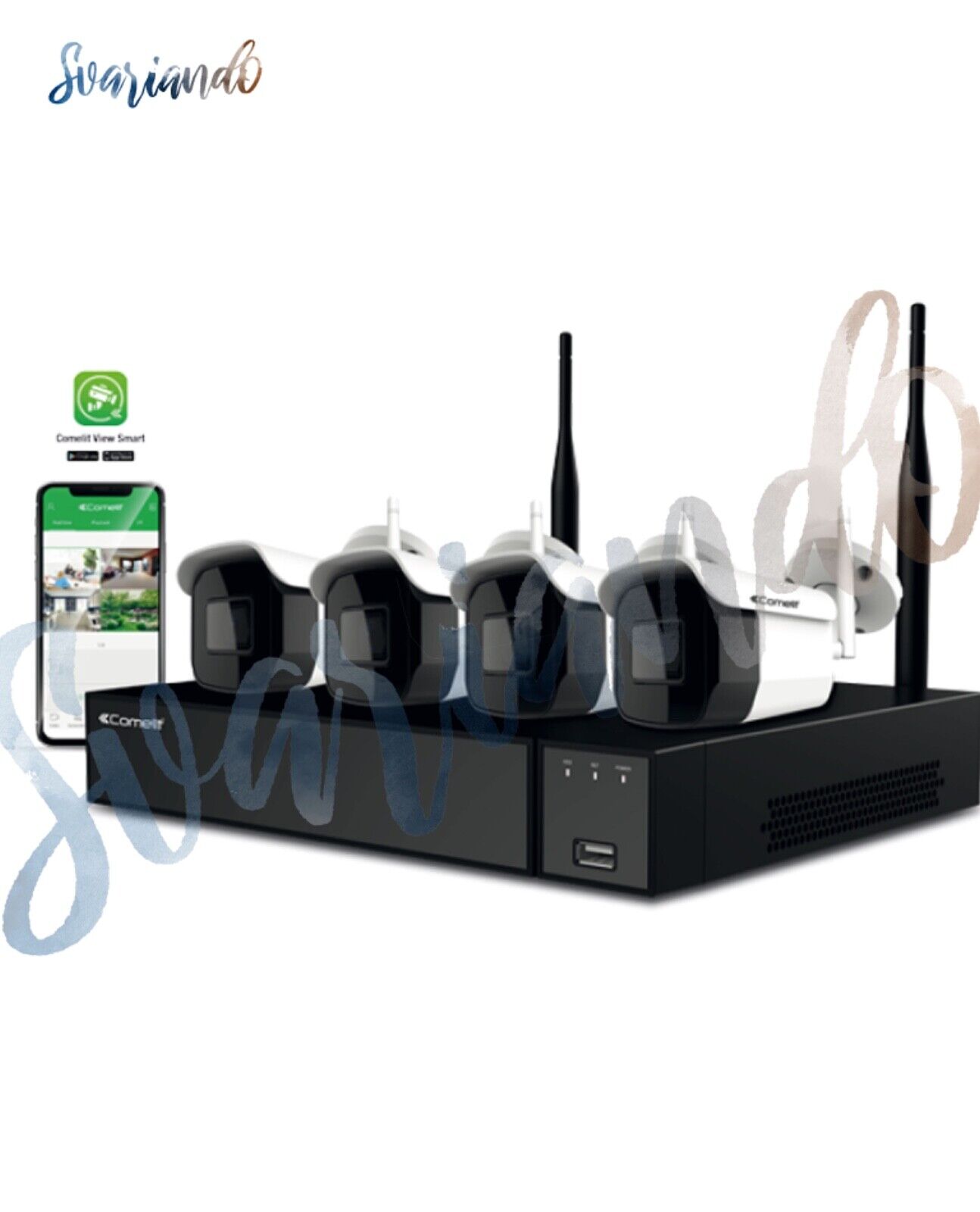 Kit di videosorveglianza IP 4 Telecamere 1 NVR Comelit WIKIT004S02NB