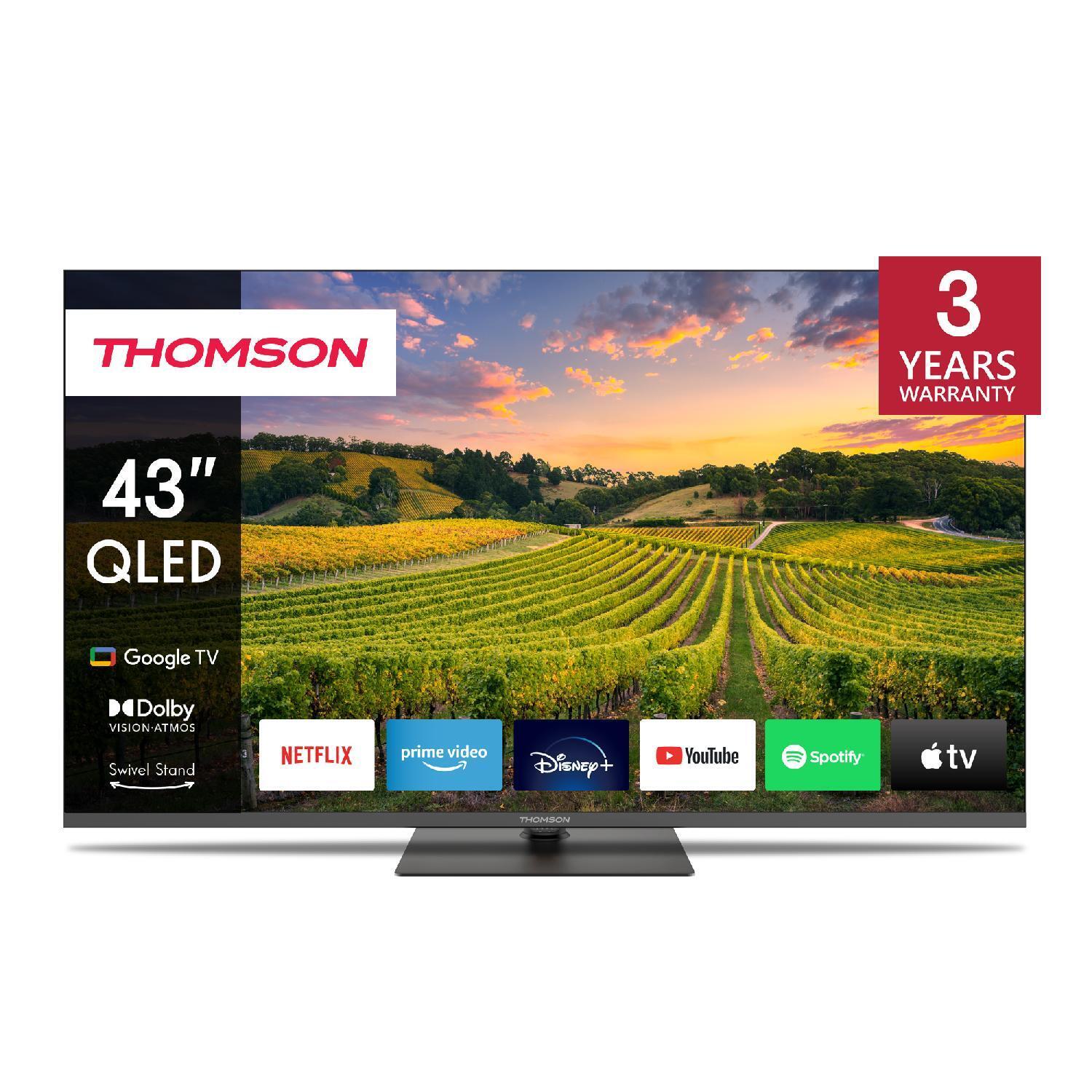 Smart TV 43" 4K Ultra HD QLED Google TV Classe F Wi-Fi Grigio 43QG5C14 THOMSON
