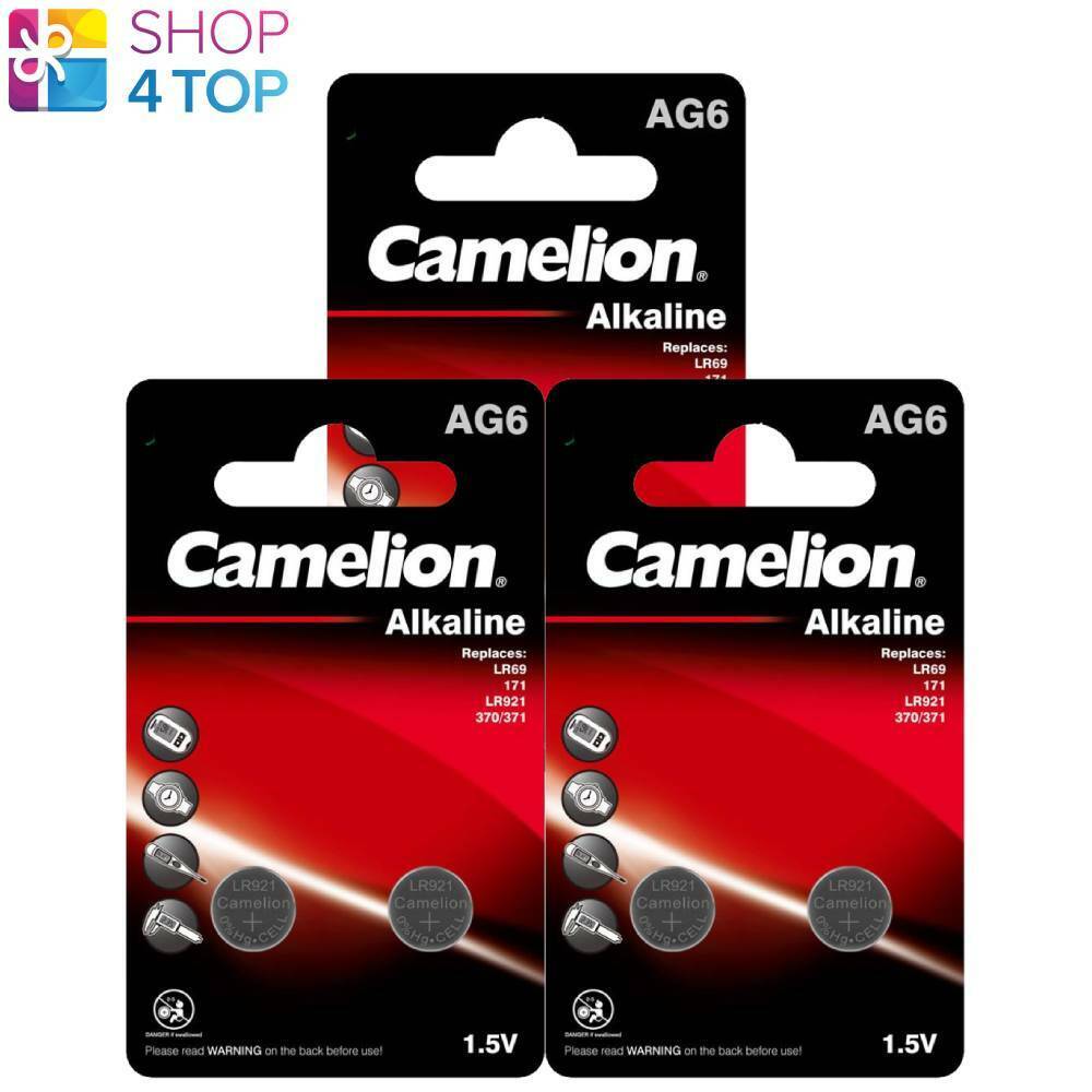 6 Camelion Lr921 Alkaline Batteries Lr69 371 No Mercury 1.5V 2Bl Exp 2027 Nuovo