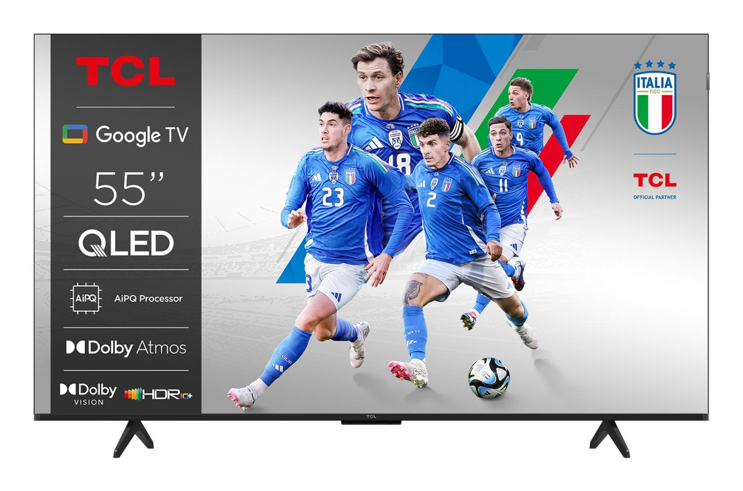 Smart TV 55" 4K UHD QLED Google TV Dolby Vision Atmos Cl.F Metallico 55P79K Tcl