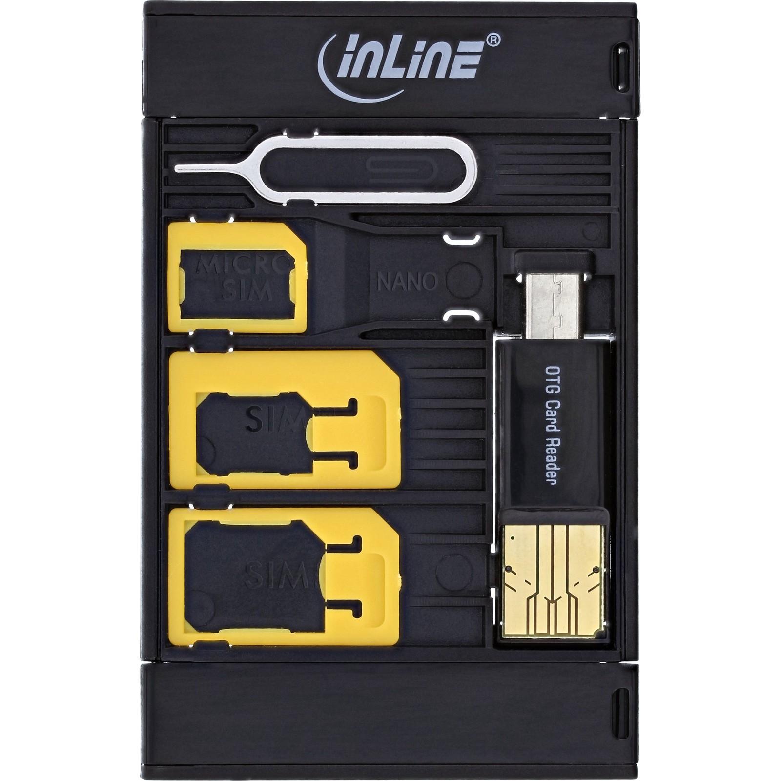 ITS SIM-BOX, adattatori SIM e SD, Removal-Pin, OTG USB Card Reader