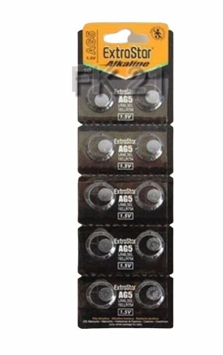 10 BATTERIE A BOTTONE PILE AG5 1,5v SR48 SR754 SG5 LR754 LR48 AG 5 orologio
