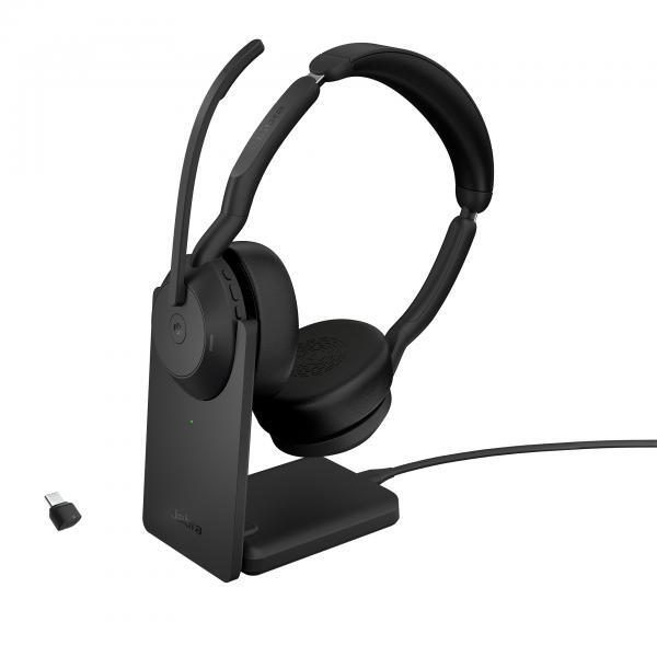 25599-999-889  Evolve2 55, con Ladestation, cuffie black , Stereo, Microsoft Tea