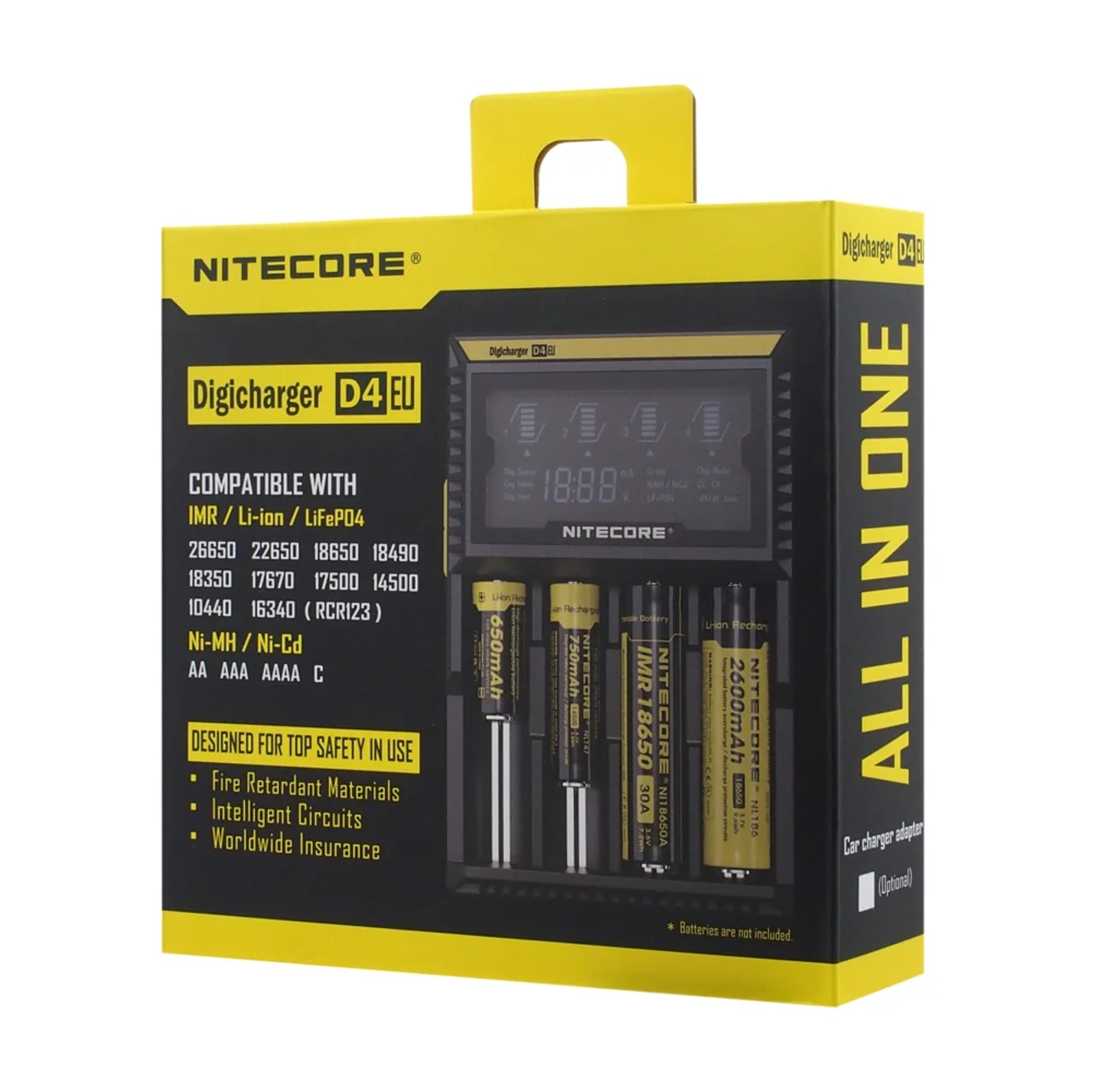 NITECORE D4 Digicharger Eu Intelligent Batteria Ricaricabile LI-ION / Nimh Nuovo