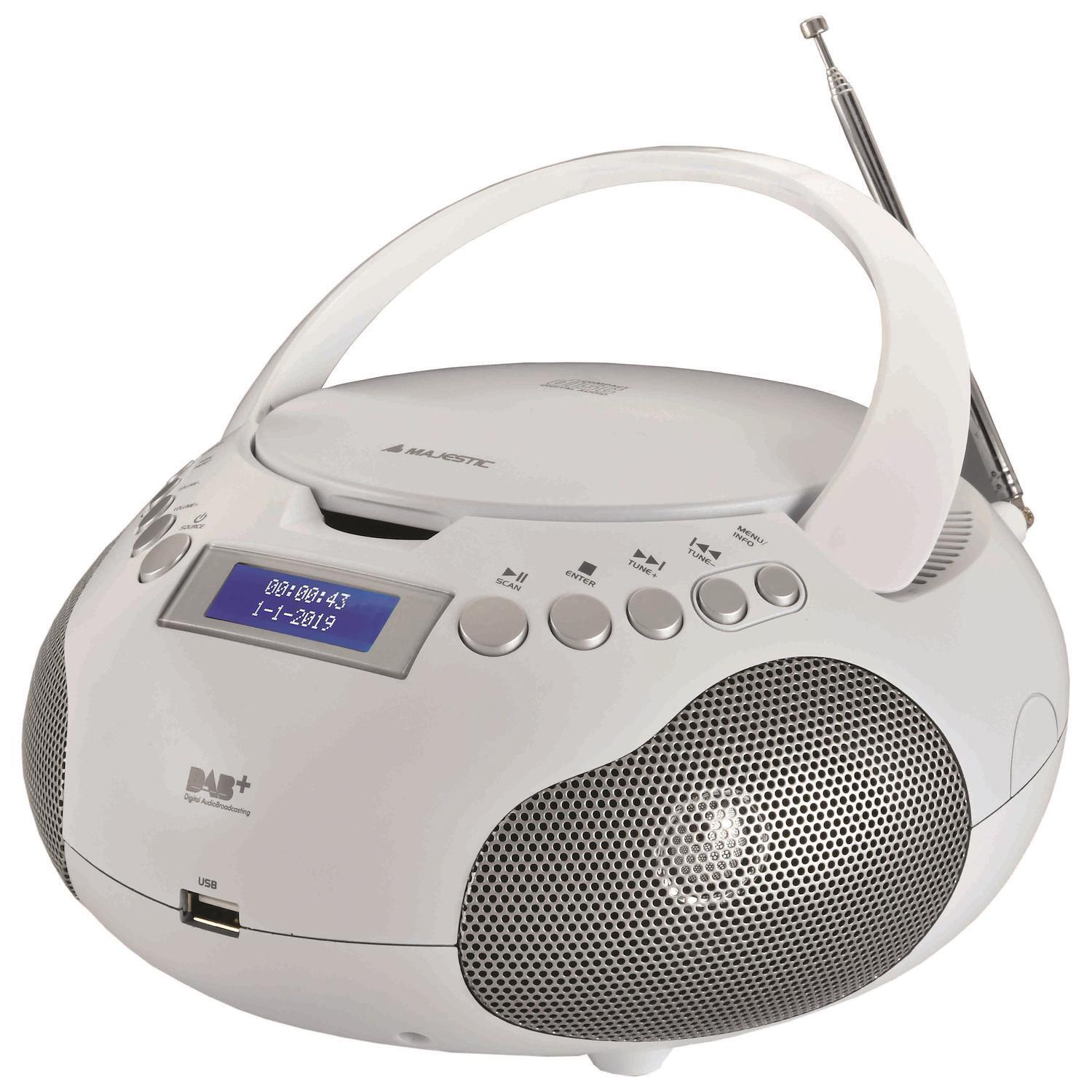 Radio CD Boombox Majestic AH265DAB con USB        bianco