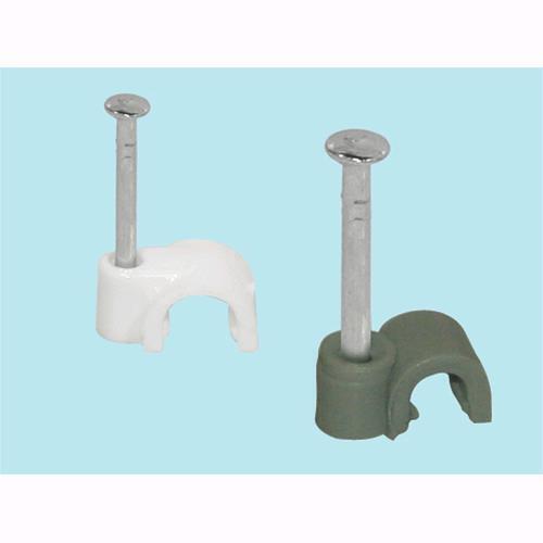 Graffette fissacavi - Colore bianco - Per cavi TV mm. 7 Conf. 1000 Pz
