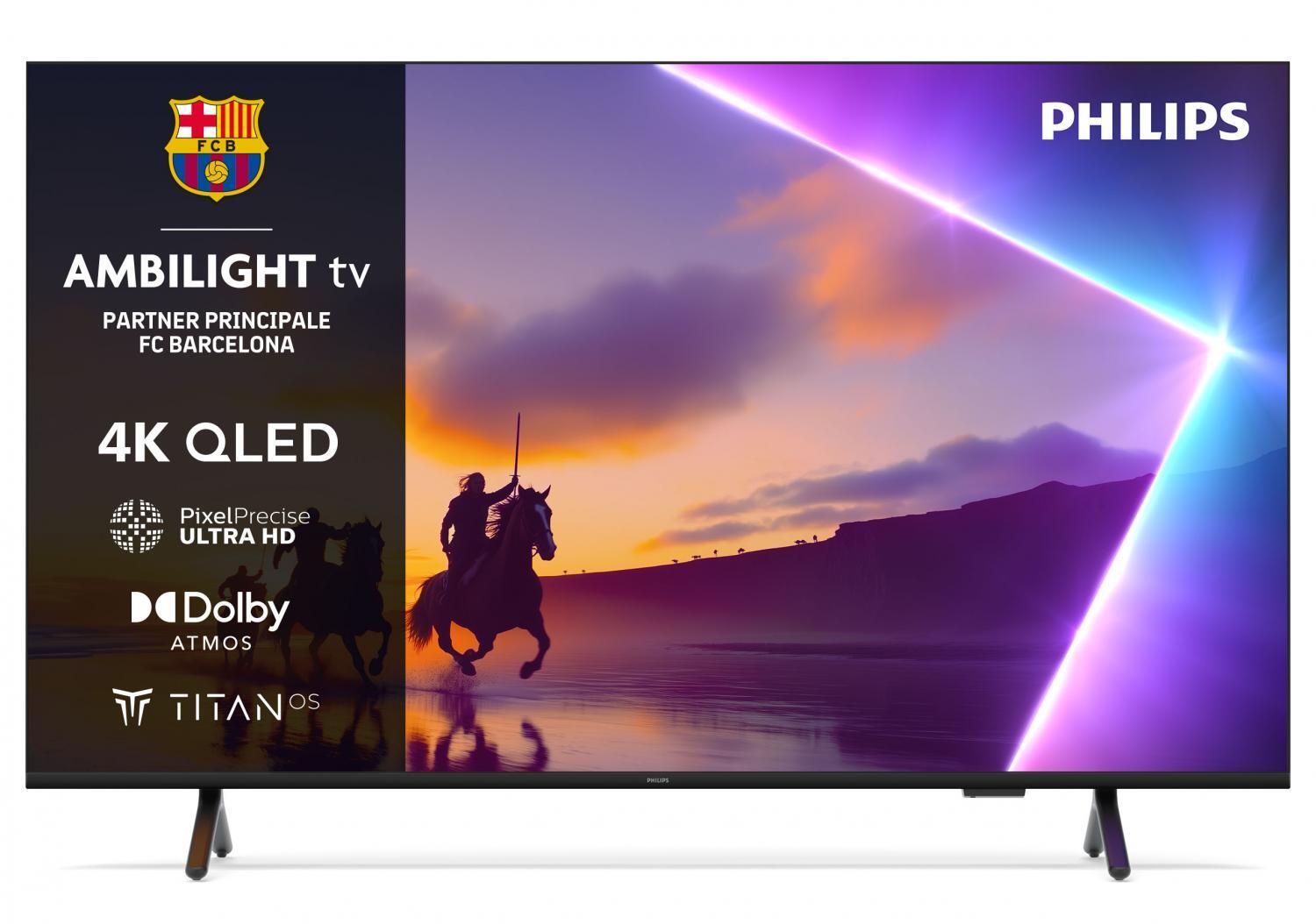 Philips Smart TV 75" 4K UHD QLED Titan OS Ambilight Classe E Nero 75PUS8510/12