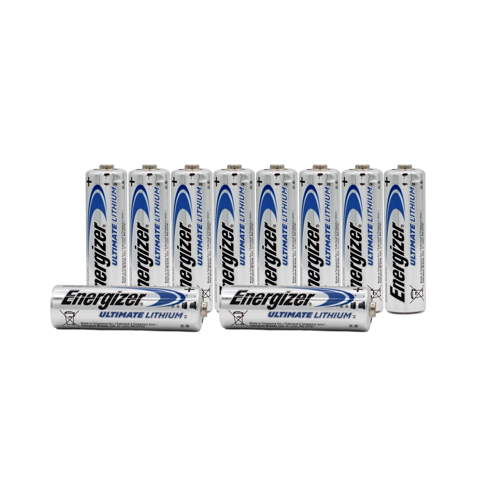 Energizer Ultimate Lithium, 10 batterie AA, L91, lunga durata per dispositivi ad