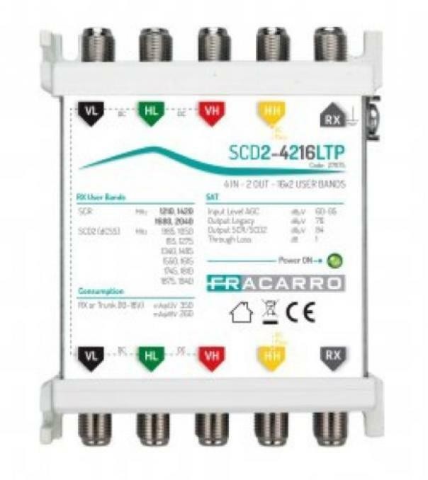FRACARRO MULTISWITCH SCD2-4216LTP 4 INGRESSI SAT E 4 USCITE PER DECODER SKY-Q 27