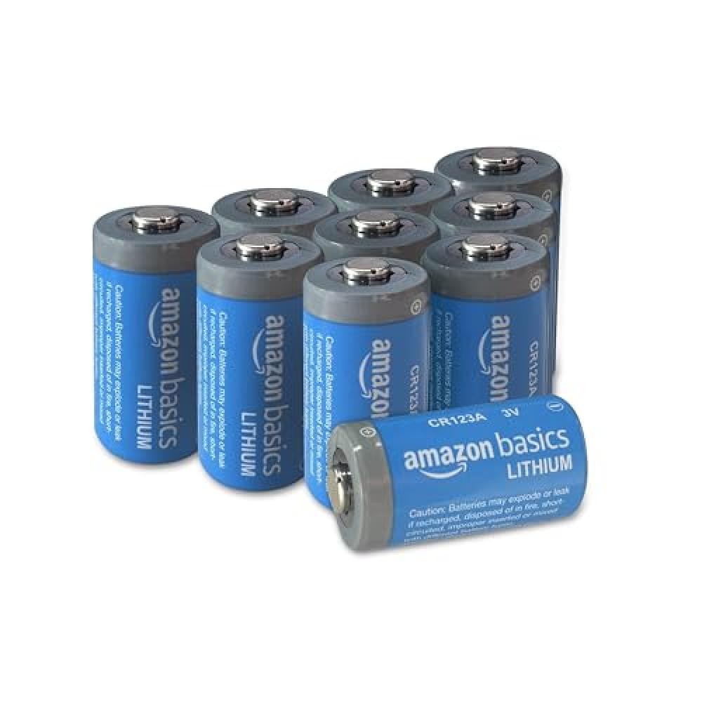 Amazon Basics Batterie al litio CR123A da 3 V (confezione da 10) - NUOVO