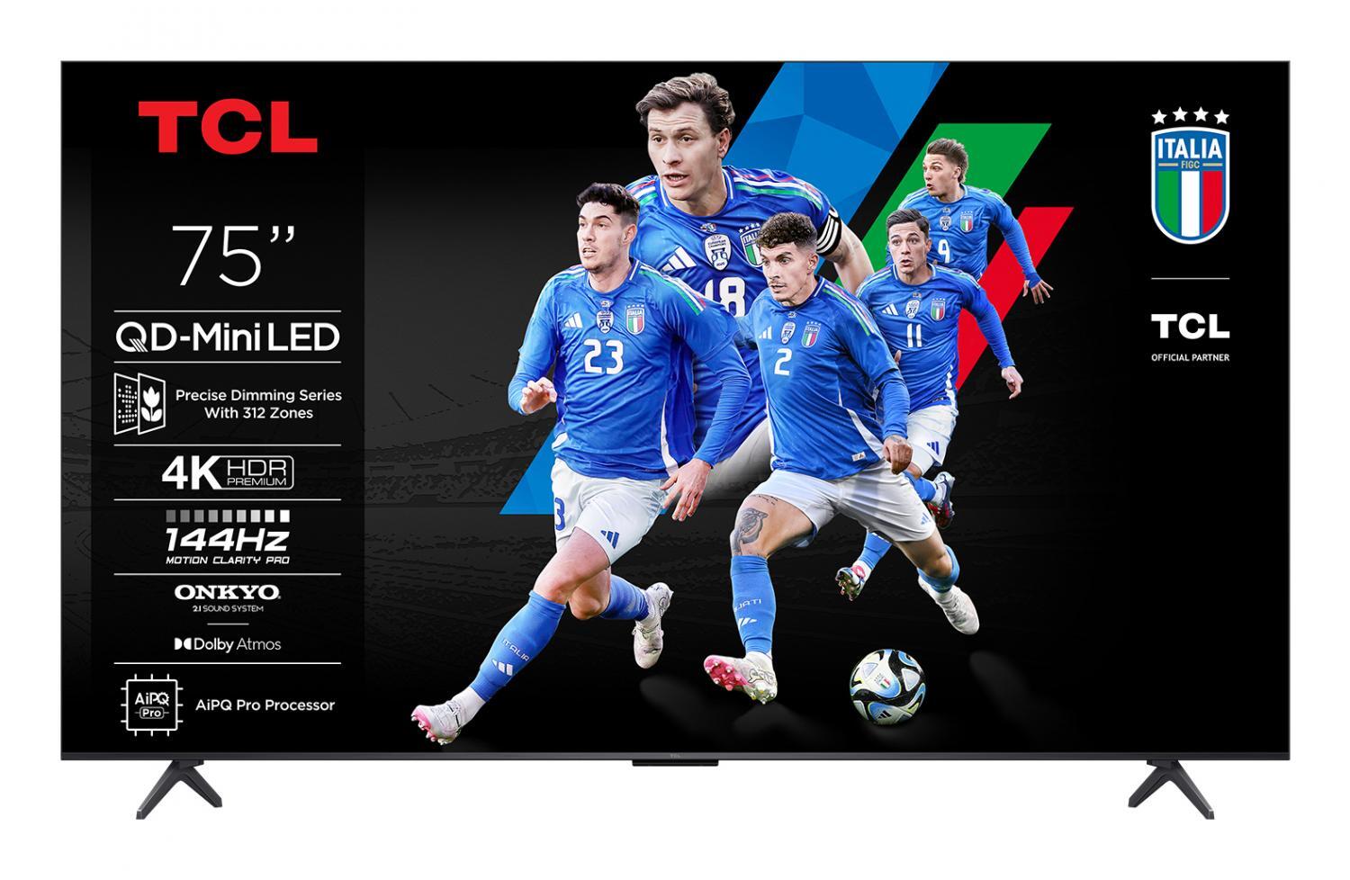TCL Smart TV 75" 4K Ultra HD QD-Mini LED Google TV Classe F Nero 75Q6C