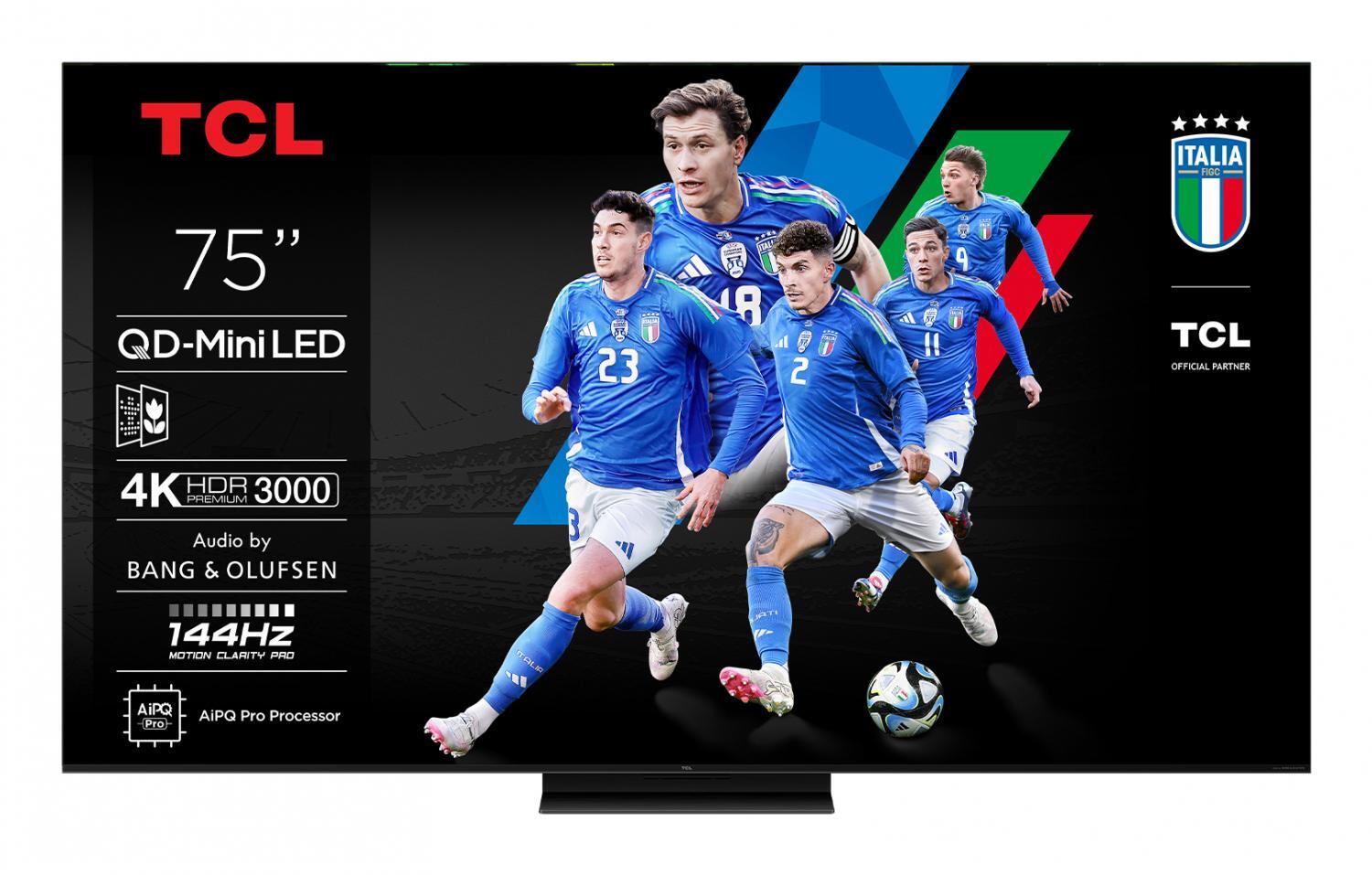 TCL Smart TV 75" 4K Ultra HD QD-Mini LED Google TV Classe F Nero 75C79K