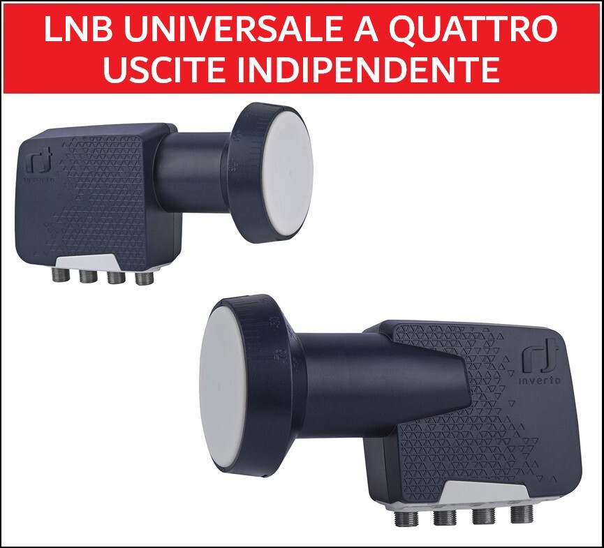 Convertitore Satellitare Illuminatore Parabola Lnb 4 Uscite Universale Inverto *