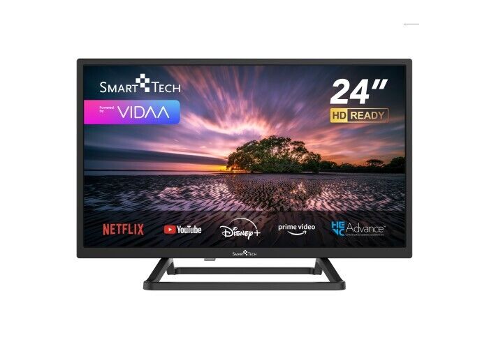 Smart Tech Smart TV 24 Pollici HD DLED Quad Core VIDAA DVBT2/C/S2 Nero 24HV10T3