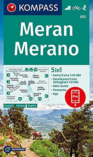 9783990448540 KOMPASS Wanderkarte Meran, Merano 1:25 000: 5in1 W...itouren.: 053