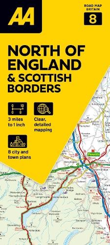 AA Publishing AA Road Map North of England & Scottish Borders (Map)