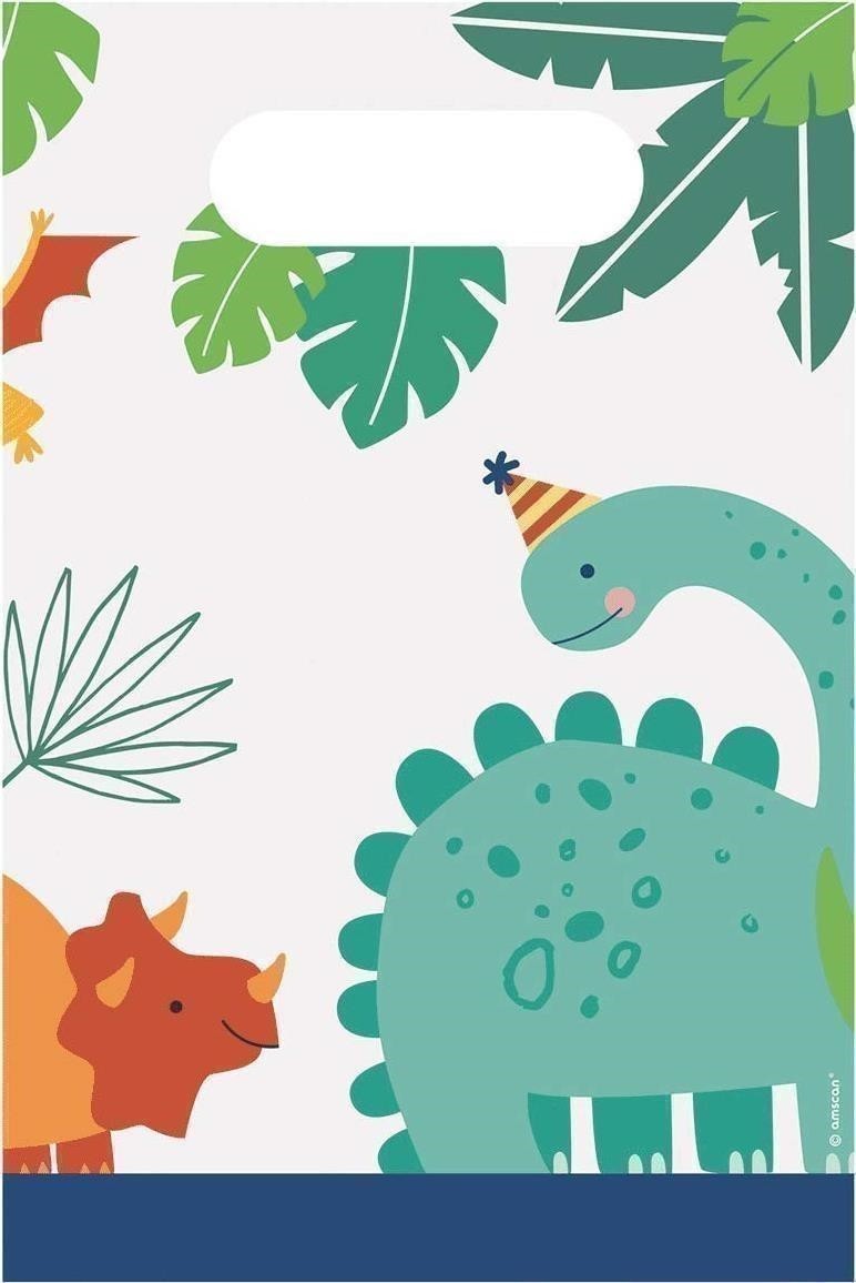 Amscan: 8 Paper Bags Dino-Mite -
