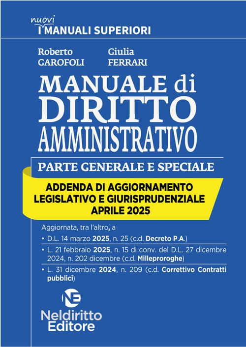 Addenda di aggiornamento. Manuale superiore di Amministrativo. Ma