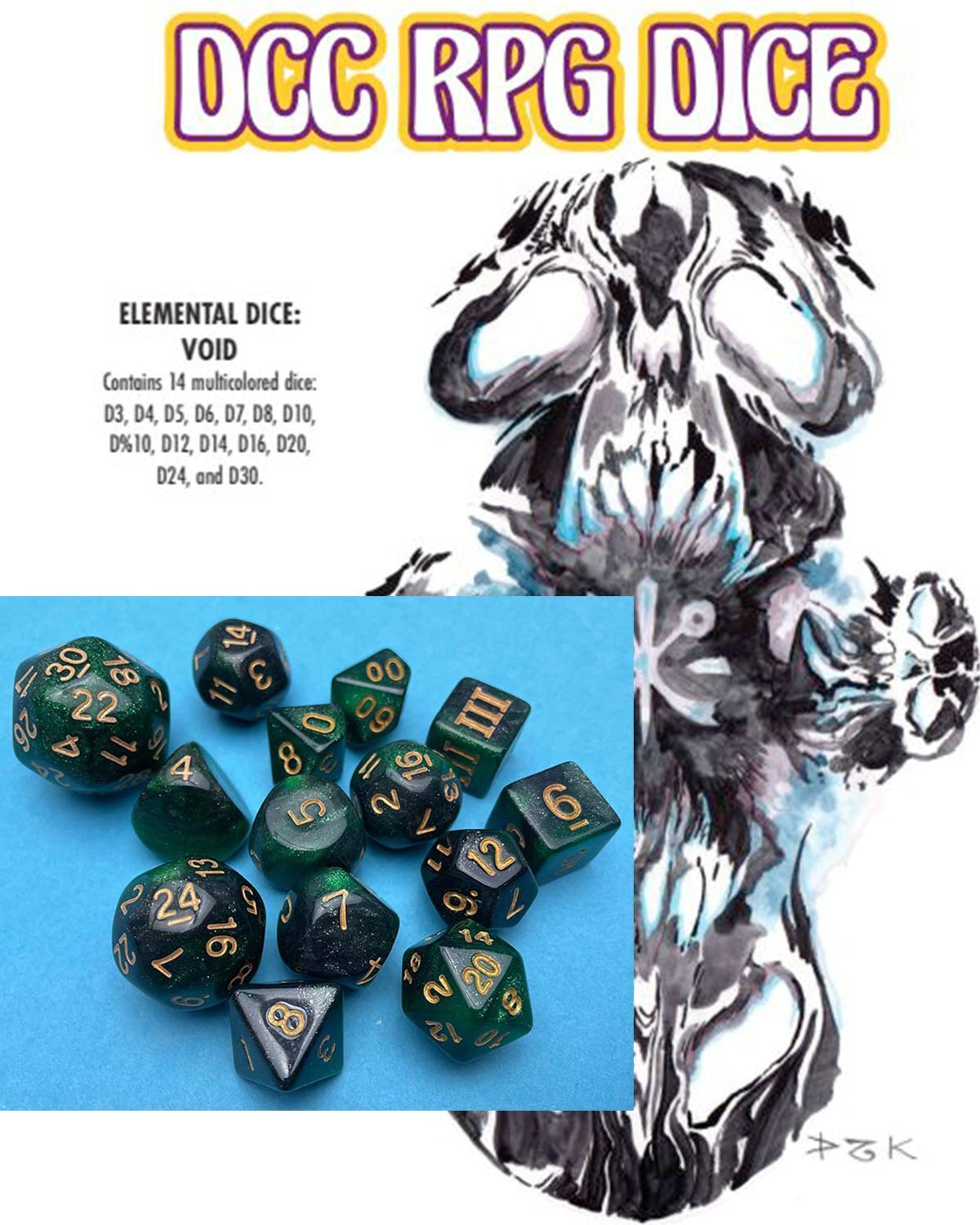 LIbri UK/US Dcc Rpg Dice - Elemental Dice Void