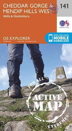 Cheddar Gorge and Mendip Hills West (Map) OS Explorer Active Map
