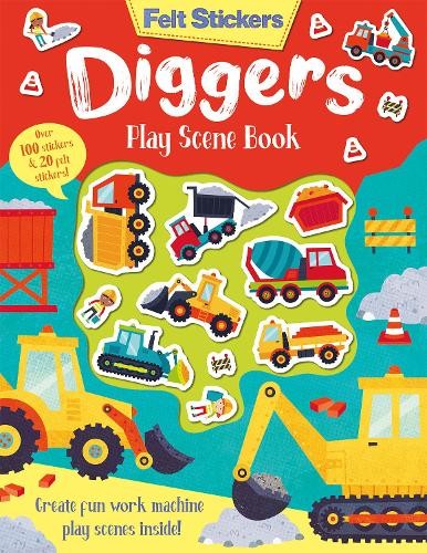 Kit Elliot Felt Stickers Diggers Play Scene Book (Tascabile) Felt Stickers