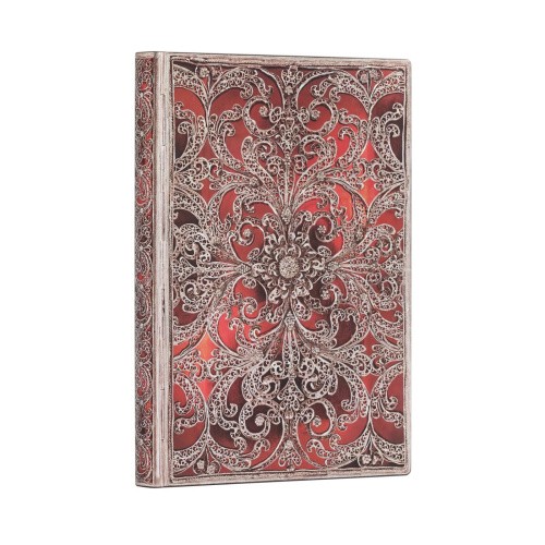 Paperblanks Garnet Silver Filigree Collection Softcover Flexi MIDI Unlined