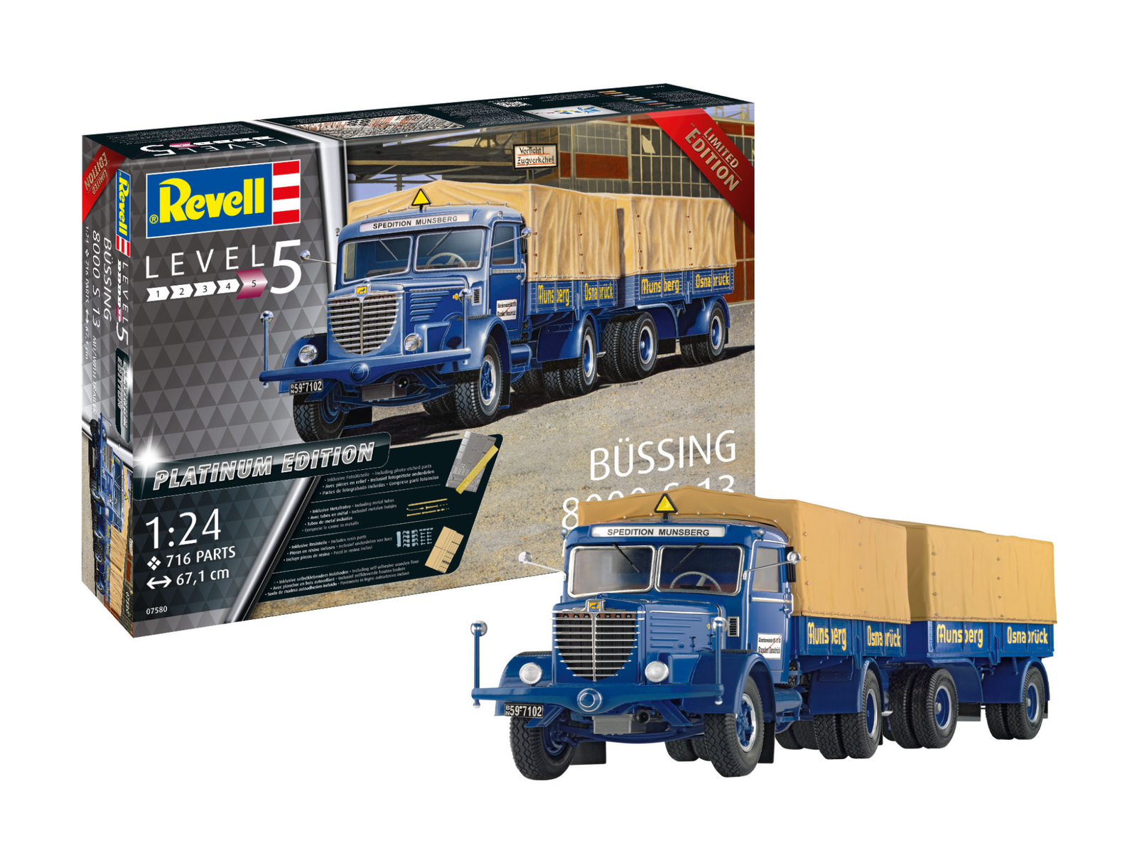 Revell: Bussing 8000 S 13 Mit Trailer Platinum Edition -