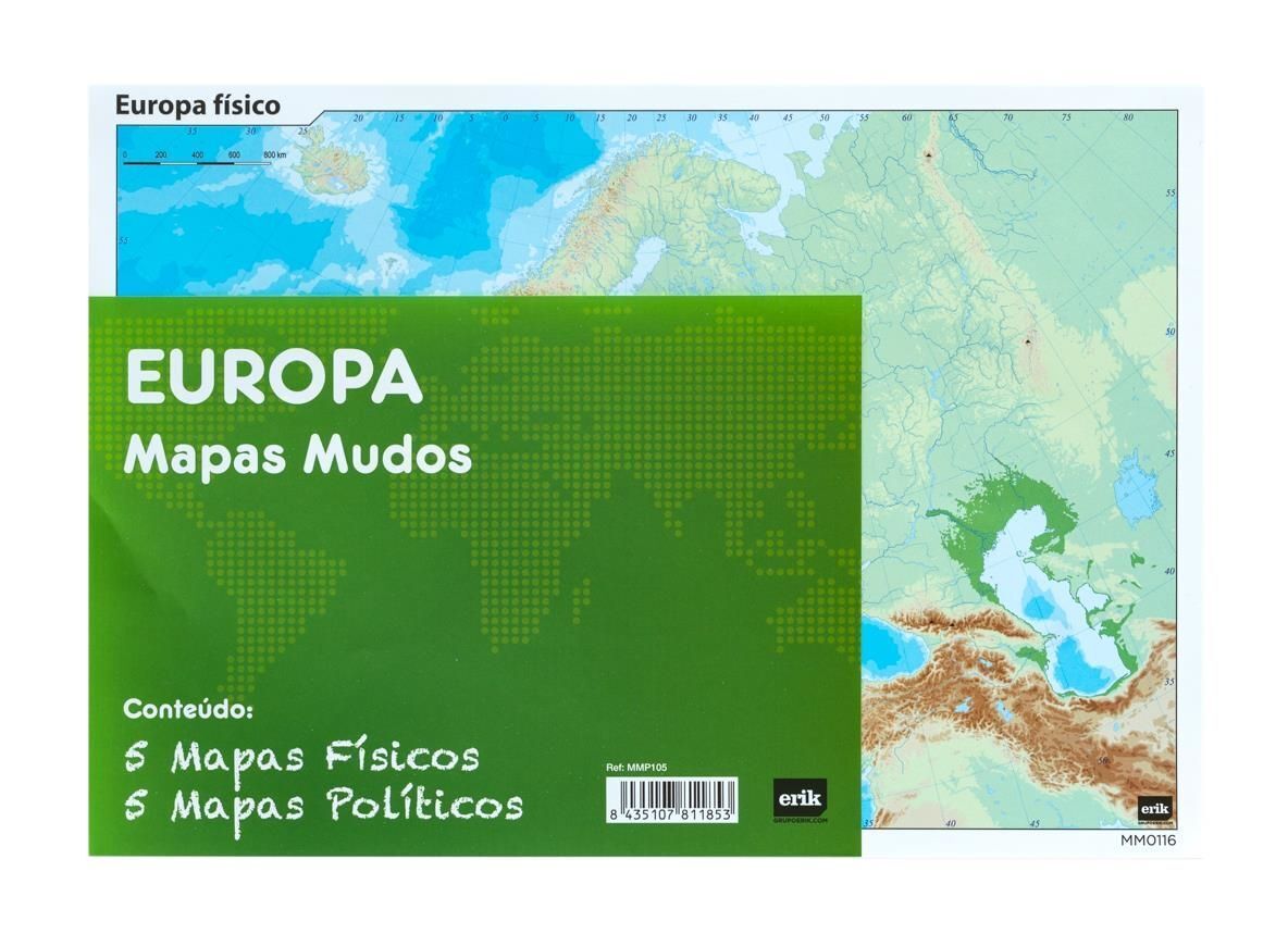 Libri Grupo Erik: Europa Politica Fisica (Set 10 Cartine Geografiche)