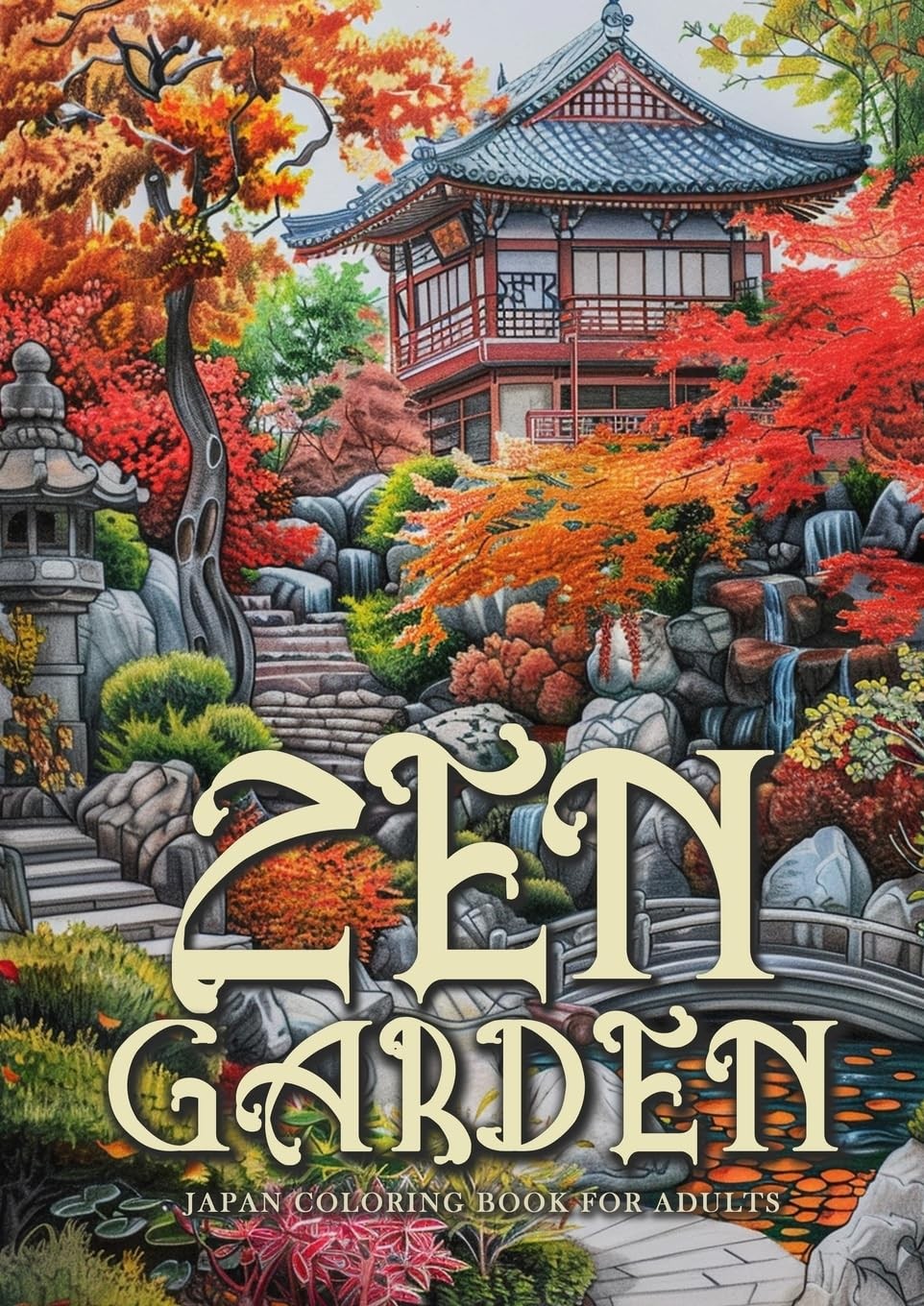 Monsoon Publishing Zen Garden Japan Coloring Book for Adults (Tascabile)