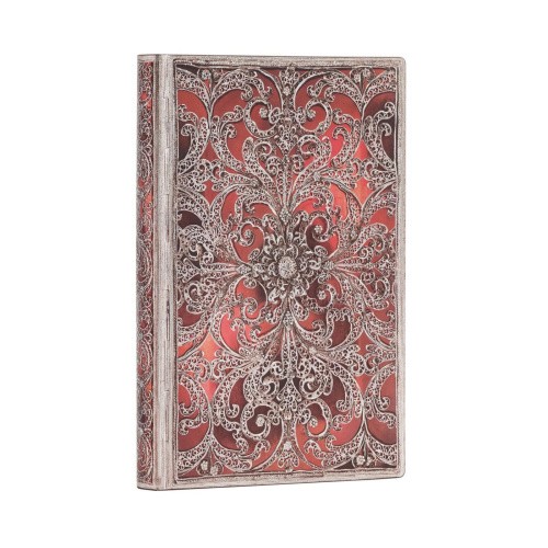 Paperblanks Garnet Silver Filigree Collection Softcover Flexi Mini Lined