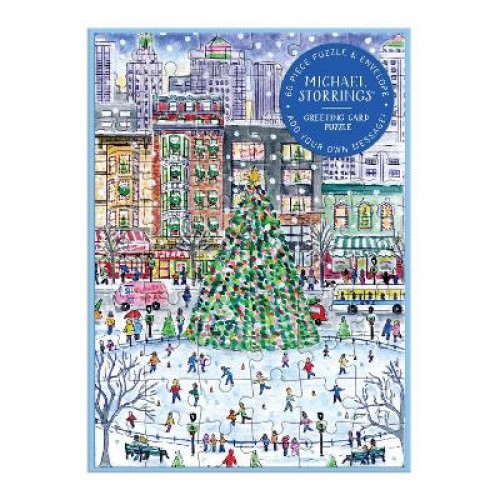 Michael Storrings Christmas in the City Greeting Card Puzzle by Galison [Jigsaw]