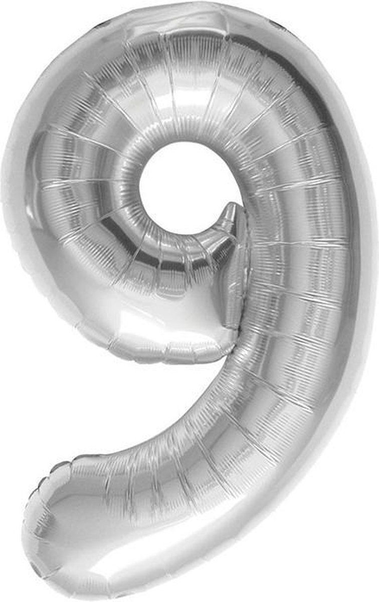 Merchandising Northstar Balloons: Pallone 16/40Cm 16" Numero 9 - Argento
