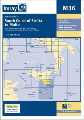 Imray Chart M36: South Coast of Sicilia to Malta (M Chart) by Imray [Paperback]