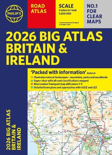 Philip's Maps 2026 Philip's Big Road Atlas of Britain & Ireland (Tascabile)