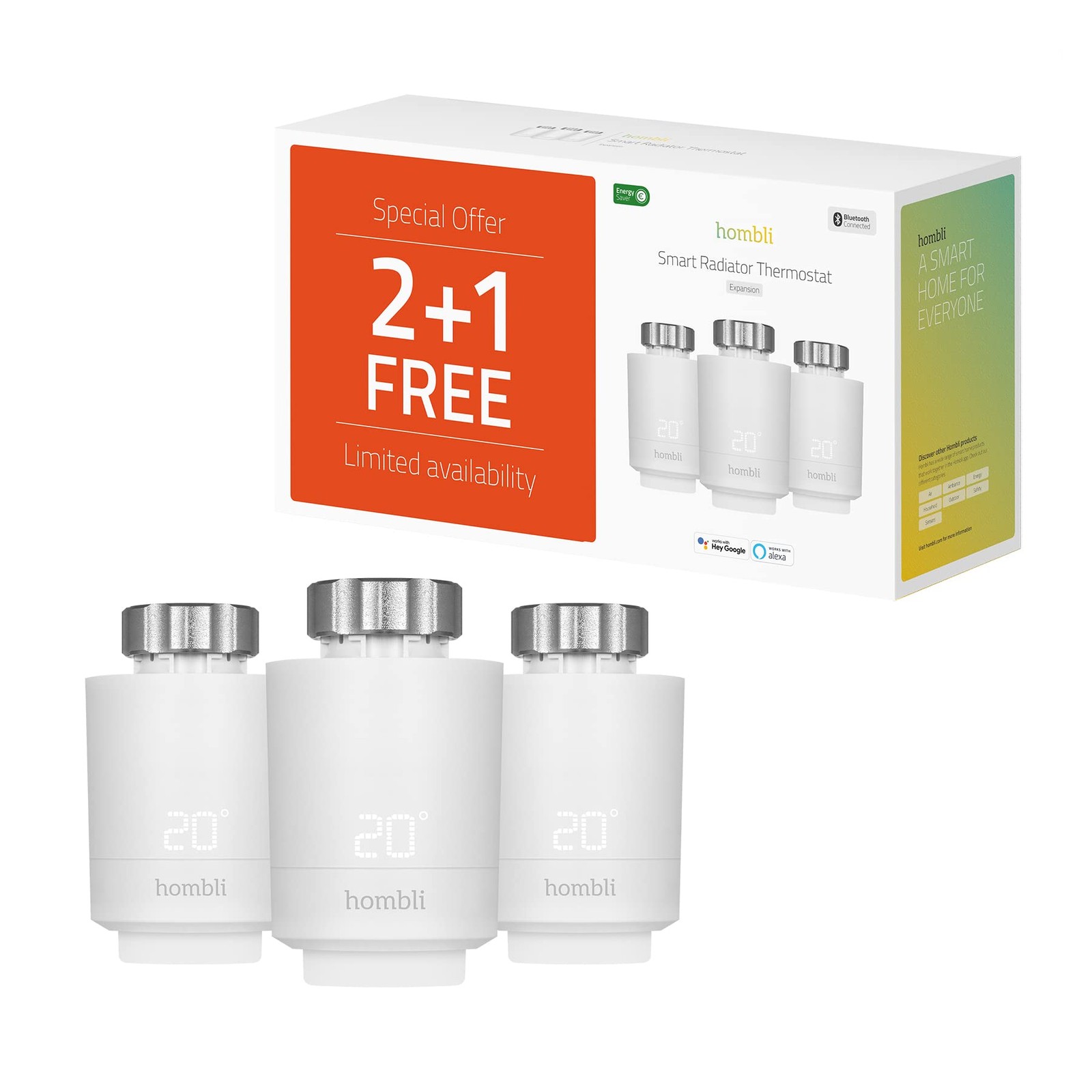 Hombli - Smart Radiator Thermostat   Expansion Pack (2+1) NUOVO