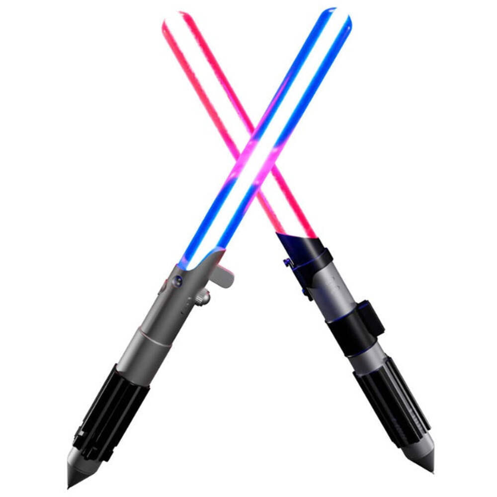 Star Wars Set Di 2 Penne Spade Laser Luke Skywalker / Darth Vader Penna Led Abs