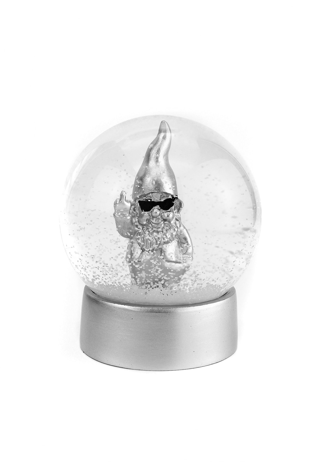 Winkee - Snow Globe - Snow Globe Gnome - Silver NUOVO