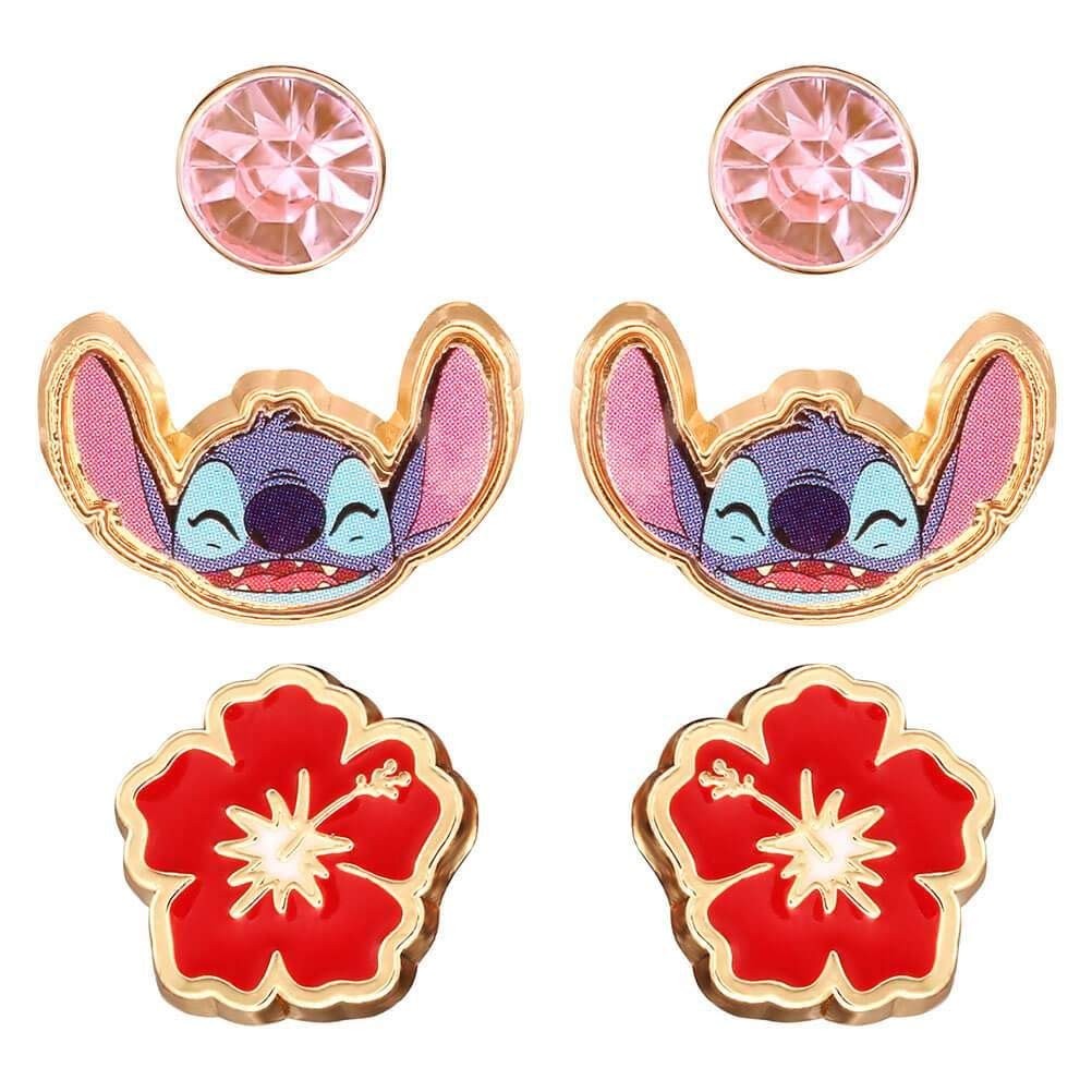 Disney - Lilo & Stitch Multicoloured Enamel Costume 3 St Earring Set ACC NUOVO
